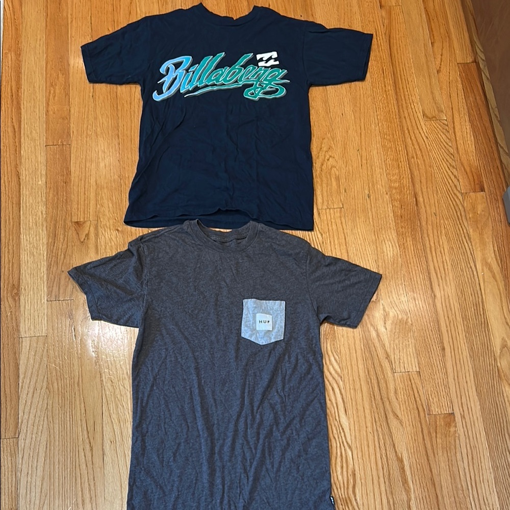 HUF & Billabong (2) Graphic Tees Sz S men’s